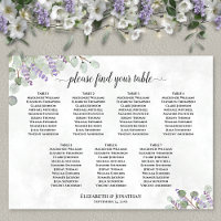 Gráfico de Assentos de Casamento com Lavanda e Euc