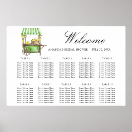 Poster Gráfico de assentos de casamento com limão cítrico