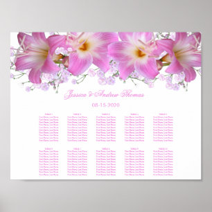 Poster Gráfico de Assentos de Casamento com Lírios Bellad