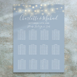 Poster Gráfico de Assentos de Casamento com Luzes de Cord