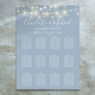 Poster Gráfico de Assentos de Casamento com Luzes de Cord