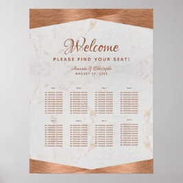 Poster Gráfico de Assentos de Casamento com Mesa 8 em Cob