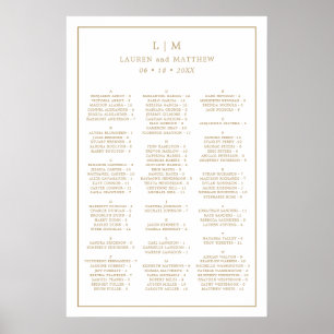 Poster Gráfico de Assentos de Casamento com Monograma Sim