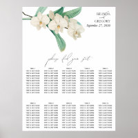 Gráfico de Assentos de Casamento com Orquídeas Bra