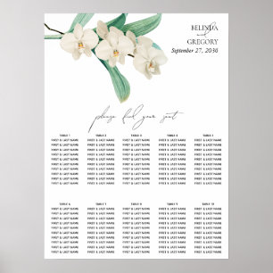 Poster Gráfico de Assentos de Casamento com Orquídeas Bra