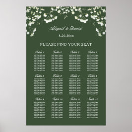 Poster Gráfico de Assentos de Casamento com Resedá em Ver