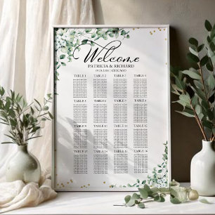 Poster Gráfico de Assentos de Casamento com Vegetação
