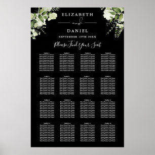 Poster Gráfico de Assentos de Casamento com Vegetação em