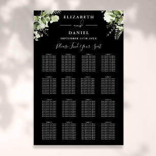 Poster Gráfico de Assentos de Casamento com Vegetação em
