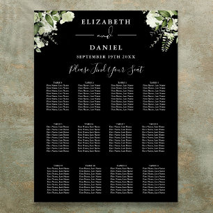 Poster Gráfico de Assentos de Casamento com Vegetação em