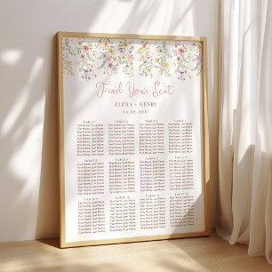 Poster Gráfico de Assentos de Casamento Conto de Fadas Fl