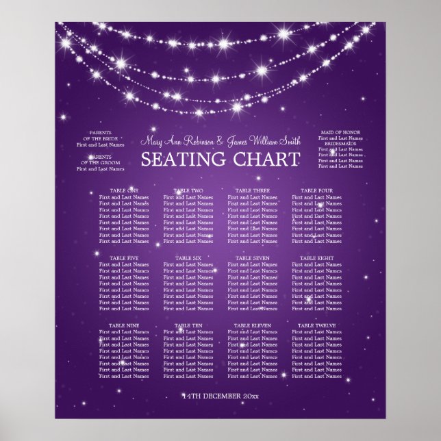 Poster Gráfico de Assentos de Casamento Corrente Espumant (Frente)
