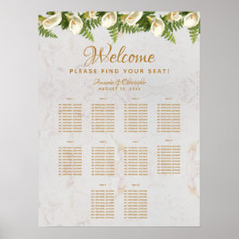 Poster Gráfico de Assentos de Casamento de 10 Mesas com L