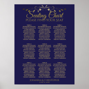 Poster Gráfico de Assentos de Casamento de 9 Mesas Simple