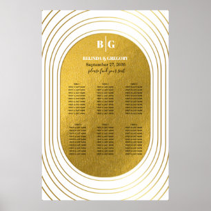 Poster Gráfico de Assentos de Casamento de Arcos Moderno