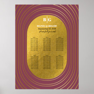 Poster Gráfico de Assentos de Casamento de Arcos Moderno