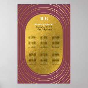 Poster Gráfico de Assentos de Casamento de Arcos Moderno
