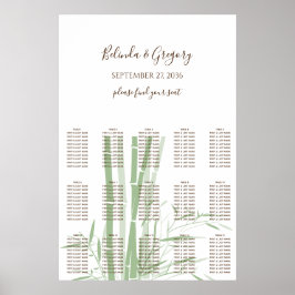 Poster Gráfico de Assentos de Casamento de Bambu Oriental