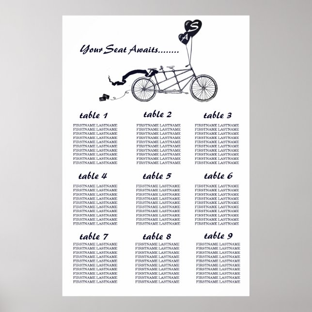 Poster Gráfico de Assentos de Casamento de Bicicleta Rust (Frente)