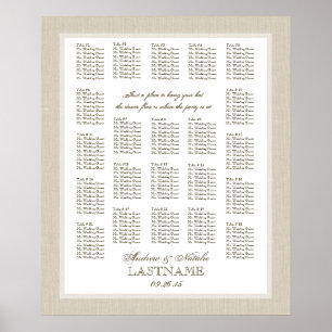 Pôster Gráfico de Assentos de Casamento de Burlap Light