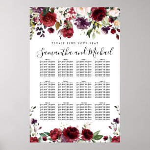 Poster Gráfico de Assentos de Casamento de Casamento de 1