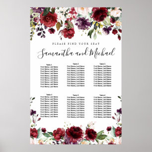 Poster Gráfico de Assentos de Casamento de Casamento de 6