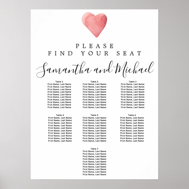 Poster Gráfico de Assentos de Casamento de Casamento de C (Frente)