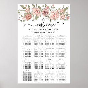 Poster Gráfico de Assentos de Casamento de Casamento de D