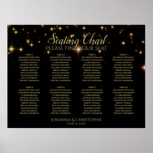 Poster Gráfico de Assentos de Casamento de Casamento de M