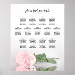 Poster Gráfico de Assentos de Casamento de Casamento de M