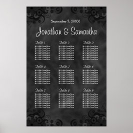 Poster Gráfico de Assentos de Casamento de Casamento de M
