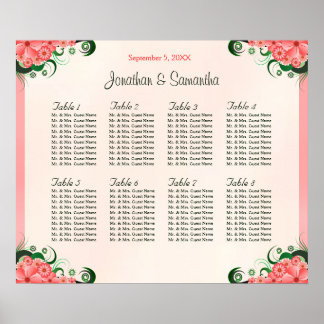 Pôster Gráfico de Assentos de Casamento de Casamento de M