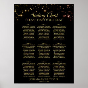 Poster Gráfico de Assentos de Casamento de Casamento de M