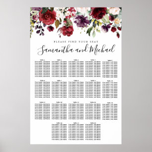 Poster Gráfico de Assentos de Casamento de Casamento de M