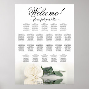 Poster Gráfico de Assentos de Casamento de Casamento de M