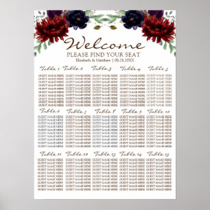 Poster Gráfico de Assentos de Casamento de Casamento de P