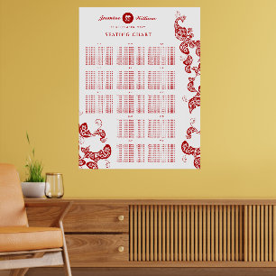 Poster Gráfico de Assentos de Casamento de Casamento de P