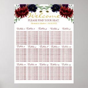 Poster Gráfico de Assentos de Casamento de Casamento de P