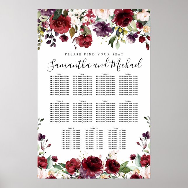 Poster Gráfico de Assentos de Casamento de Casamentos de  (Frente)