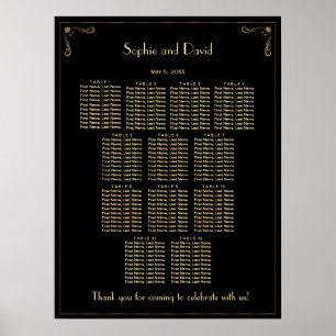 Poster Gráfico de Assentos de Casamento de Casamentos do