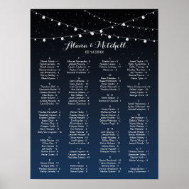Pôster Gráfico de Assentos de Casamento de Estrelas Azuis