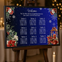 Poster Gráfico de Assentos de Casamento de Férias de Nata