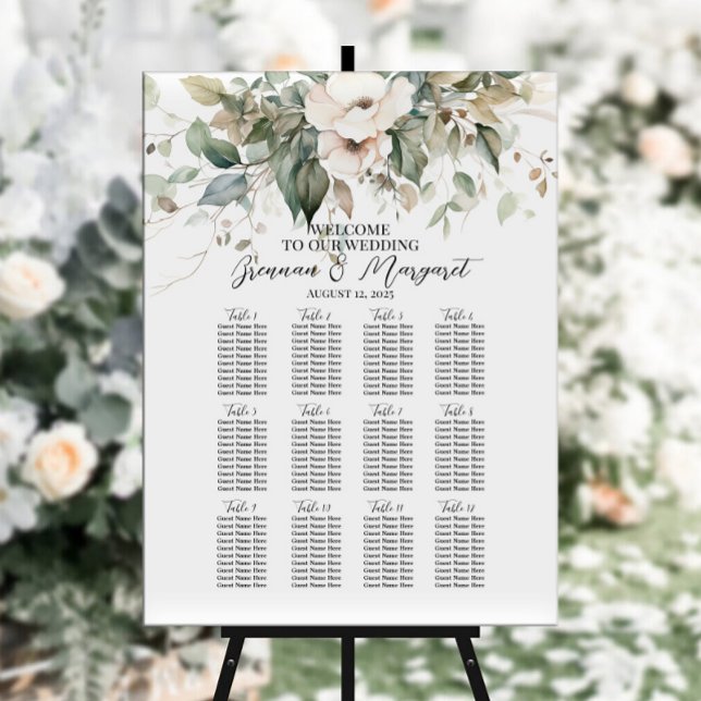 Poster Gráfico de assentos de casamento de flores elegant (Criador carregado)