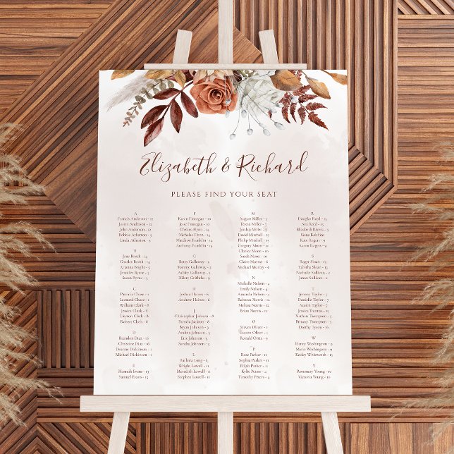 Poster Gráfico de Assentos de Casamento de Flores Terraco (Criador carregado)