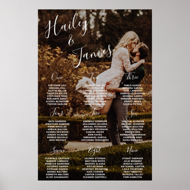 Poster Gráfico de Assentos de Casamento de Foto Moderna E (Frente)