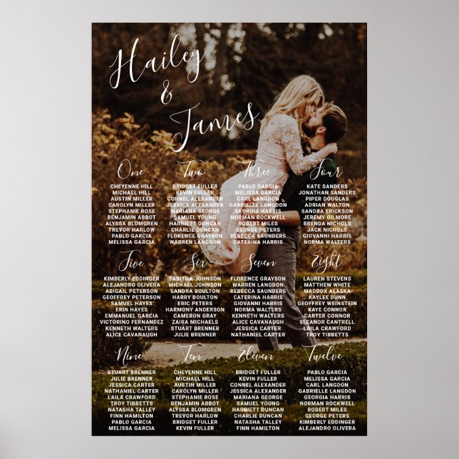 Poster Gráfico de Assentos de Casamento de Foto Moderna E (Frente)