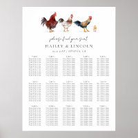 Gráfico de Assentos de Casamento de Galinha de Qui