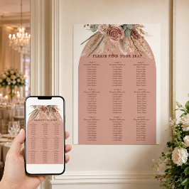 Poster Gráfico de assentos de casamento de grama de pampa
