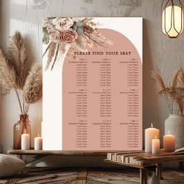 Poster Gráfico de assentos de casamento de grama pampas t