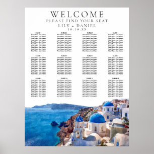Poster Gráfico de Assentos de Casamento de Grécia Santori